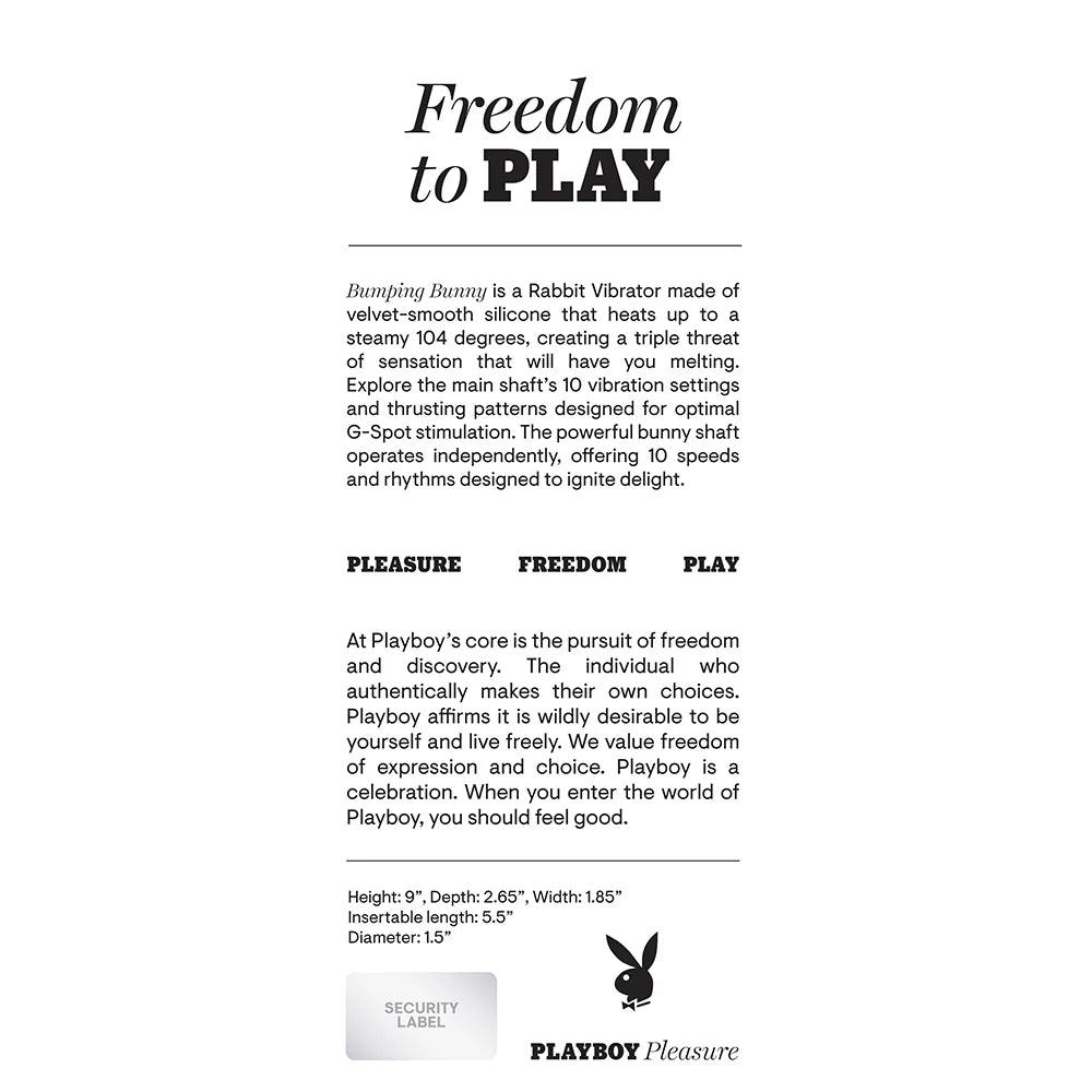 Playboy Bumping Bunny Rechargeable Thrusting Warming Silicone Dual Stimulation Vibrator - Buy At Luxury Toy X - Free 3-Day Shipping