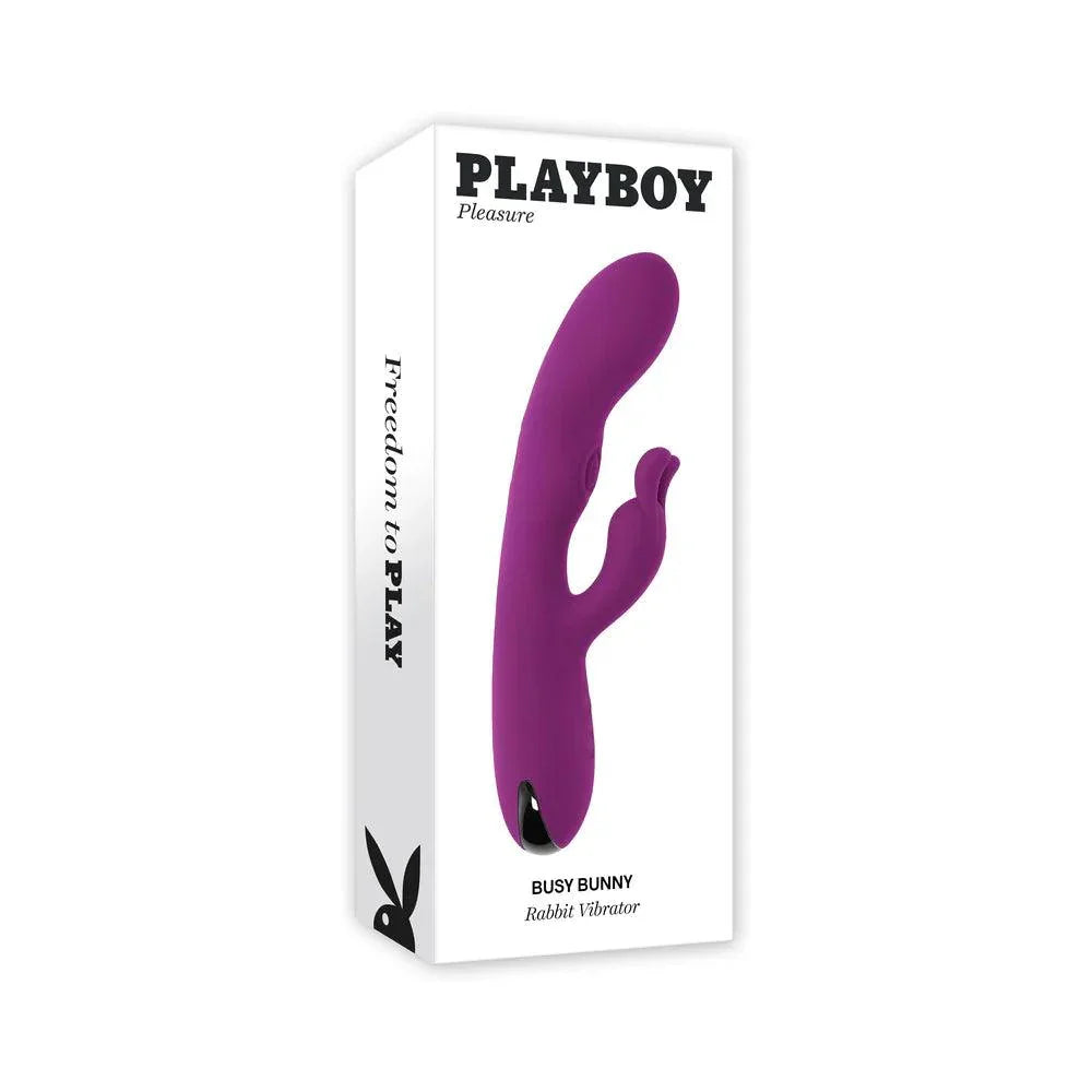 Playboy Busy Bunny Rechargeable Vibrating Dual Stimulator Vibrator Silicone - Buy At Luxury Toy X - Free 3-Day Shipping