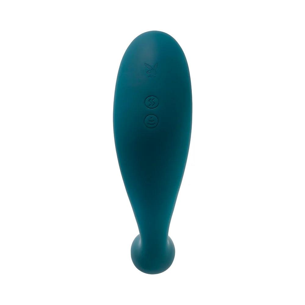 Playboy Charmer Rechargeable Silicone Dual Vibrator with Clitoral Stimulation - Buy At Luxury Toy X - Free 3-Day Shipping