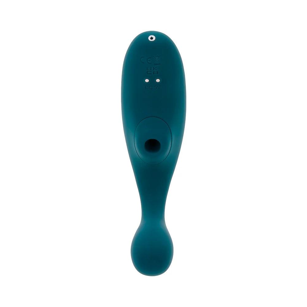 Playboy Charmer Rechargeable Silicone Dual Vibrator with Clitoral Stimulation - Buy At Luxury Toy X - Free 3-Day Shipping