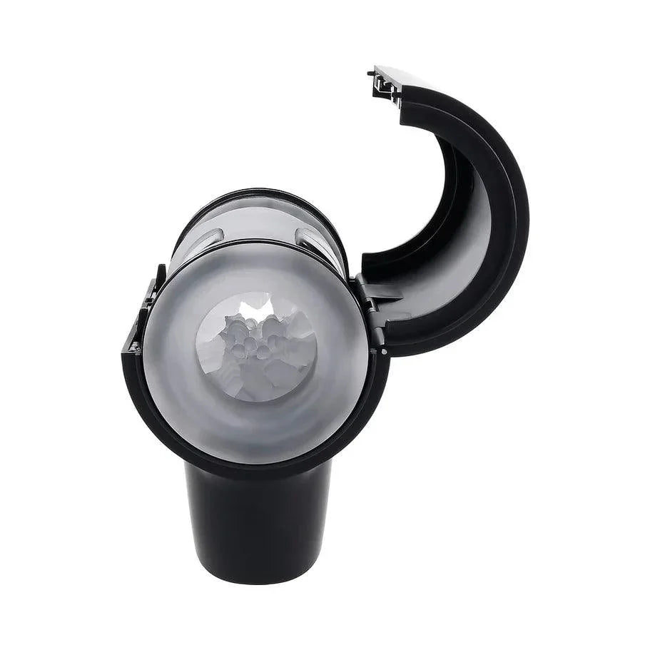 Playboy Come Along Dual End Rechargeable Masturbator - Black/Clear - Buy At Luxury Toy X - Free 3-Day Shipping