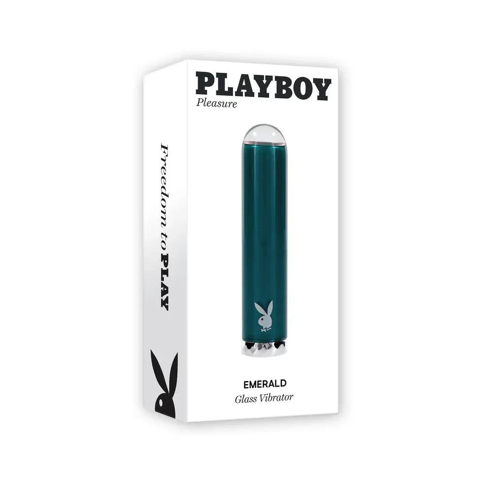 Playboy Emerald Rechargeable Vibrating Glass Mini Vibe - Buy At Luxury Toy X - Free 3-Day Shipping