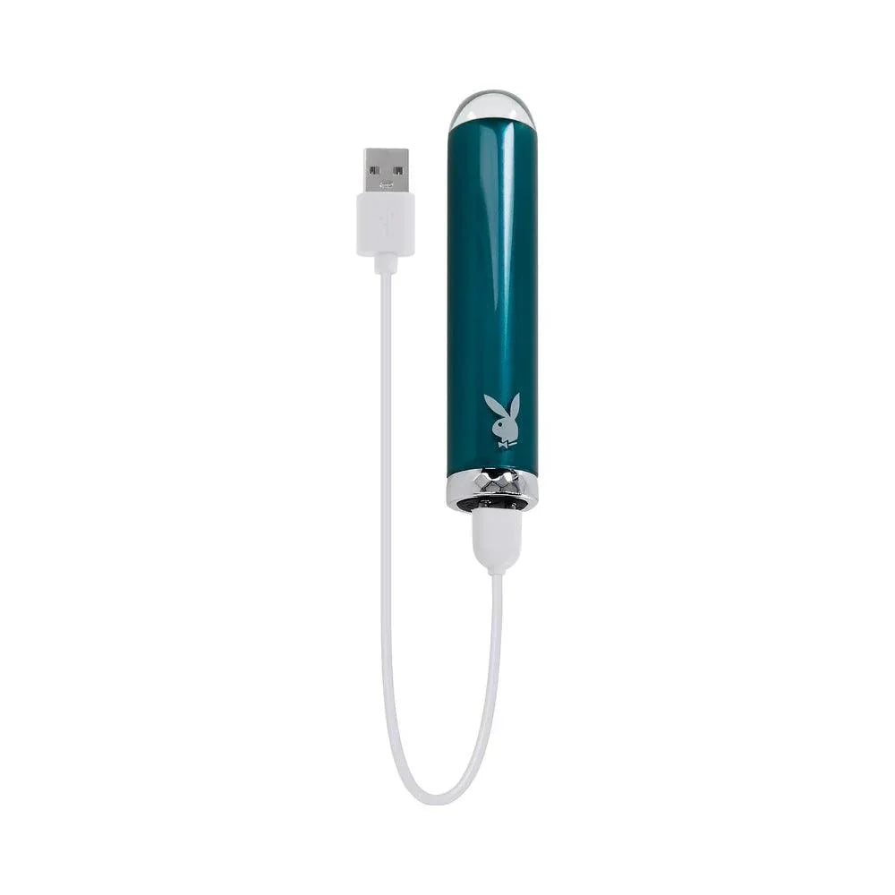 Playboy Emerald Rechargeable Vibrating Glass Mini Vibe - Buy At Luxury Toy X - Free 3-Day Shipping