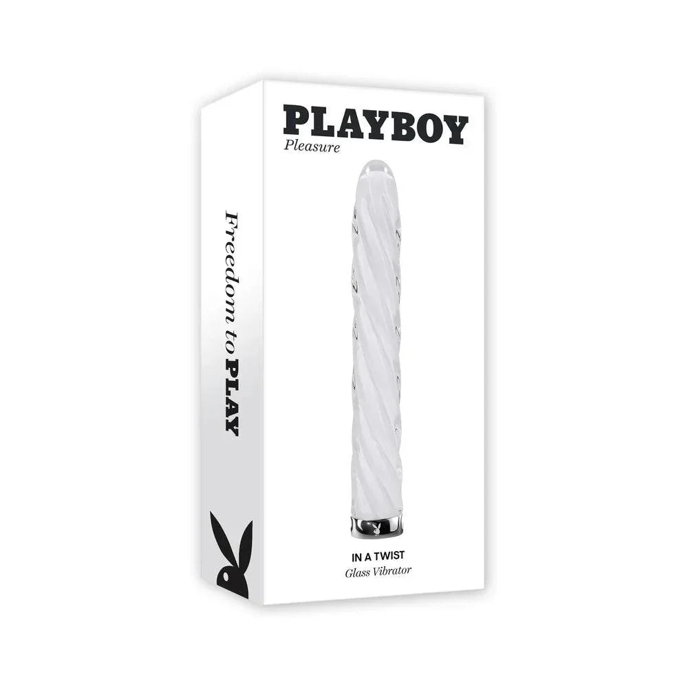 Playboy In a Twist Rechargeable Glass Vibrator - Buy At Luxury Toy X - Free 3-Day Shipping