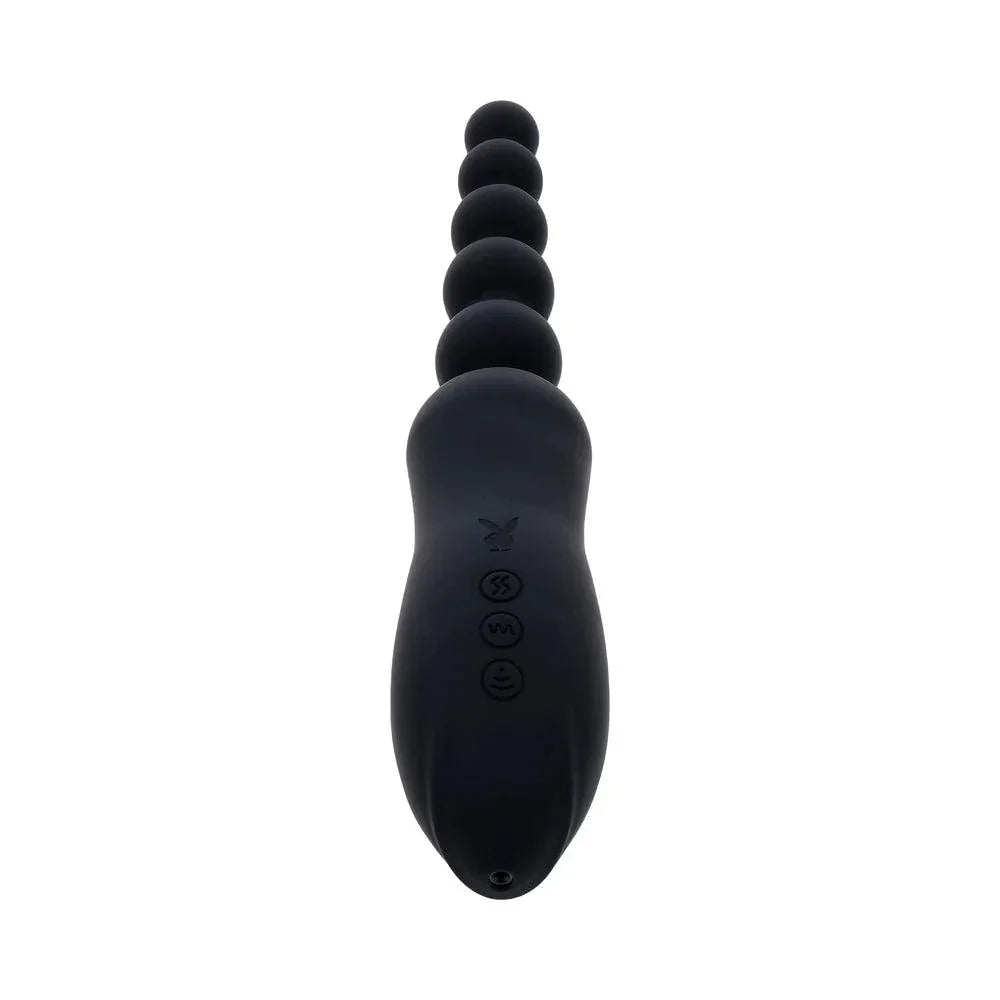 Playboy Let It Bead Rechargeable Flexible Dual-Ended Anal Vibe with Suction - Buy At Luxury Toy X - Free 3-Day Shipping