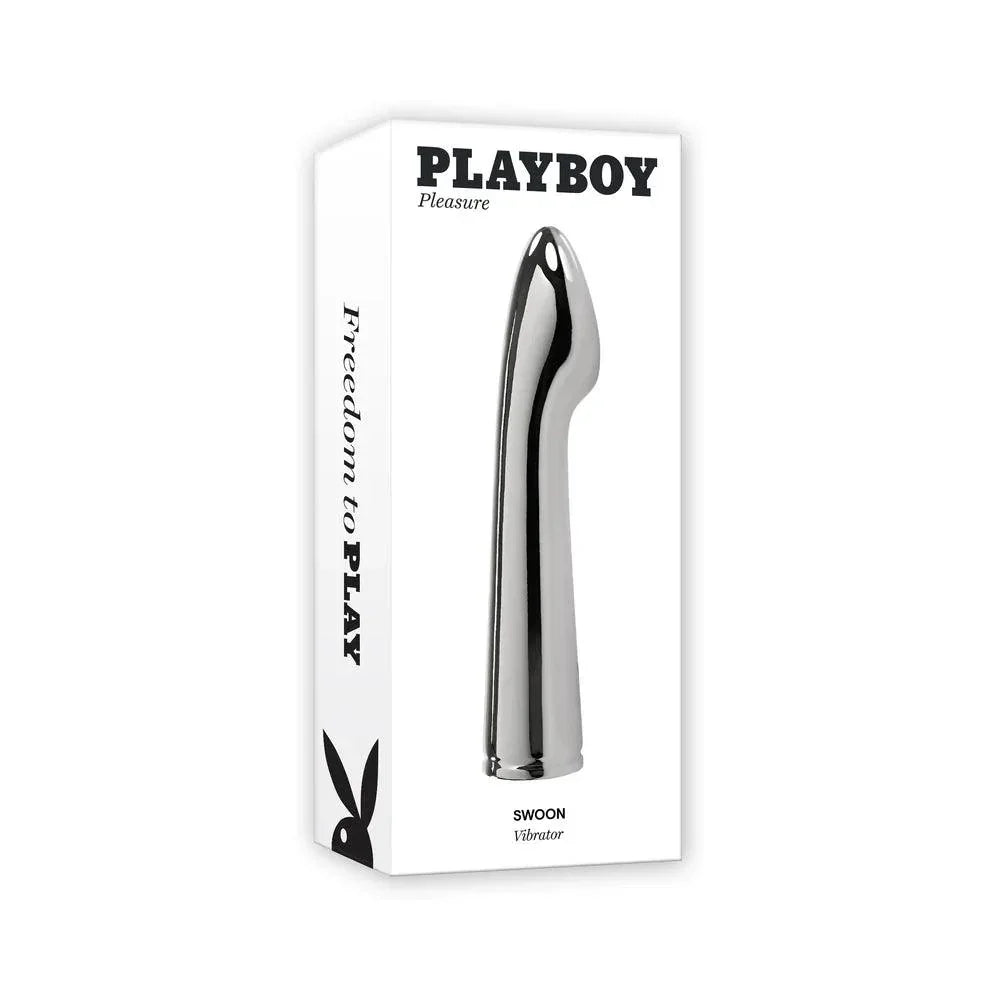 Playboy Swoon Rechargeable Vibrator Aluminum Platinum - Buy At Luxury Toy X - Free 3-Day Shipping