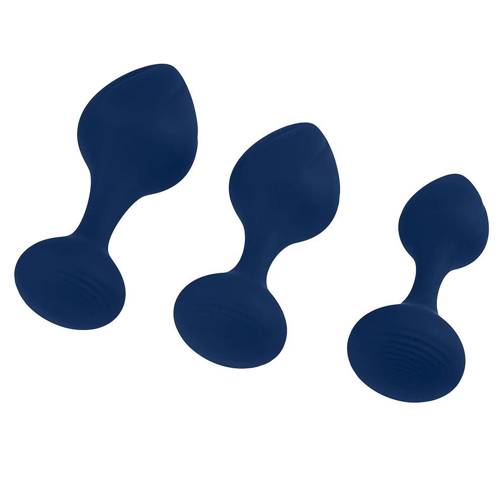 Playboy Tail Trainer 3-Piece Silicone Anal Training Kit Navy - Buy At Luxury Toy X - Free 3-Day Shipping