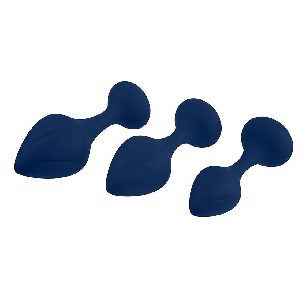 Playboy Tail Trainer 3-Piece Silicone Anal Training Kit Navy - Buy At Luxury Toy X - Free 3-Day Shipping