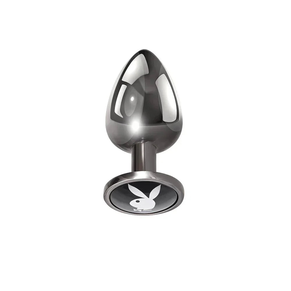 Playboy Tux Metal Anal Plug Hematite - Buy At Luxury Toy X - Free 3-Day Shipping