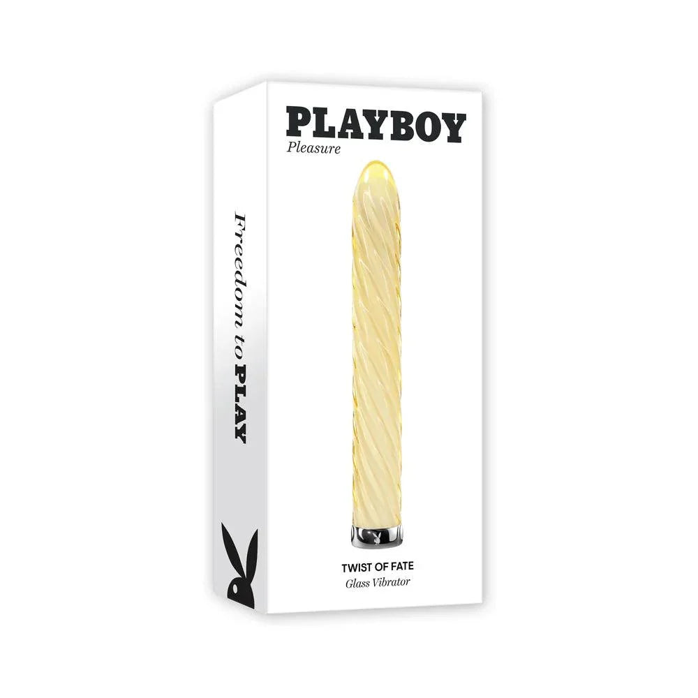 Playboy Twist Of Fate Rechargeable Vibrating Glass Vibrator - Buy At Luxury Toy X - Free 3-Day Shipping