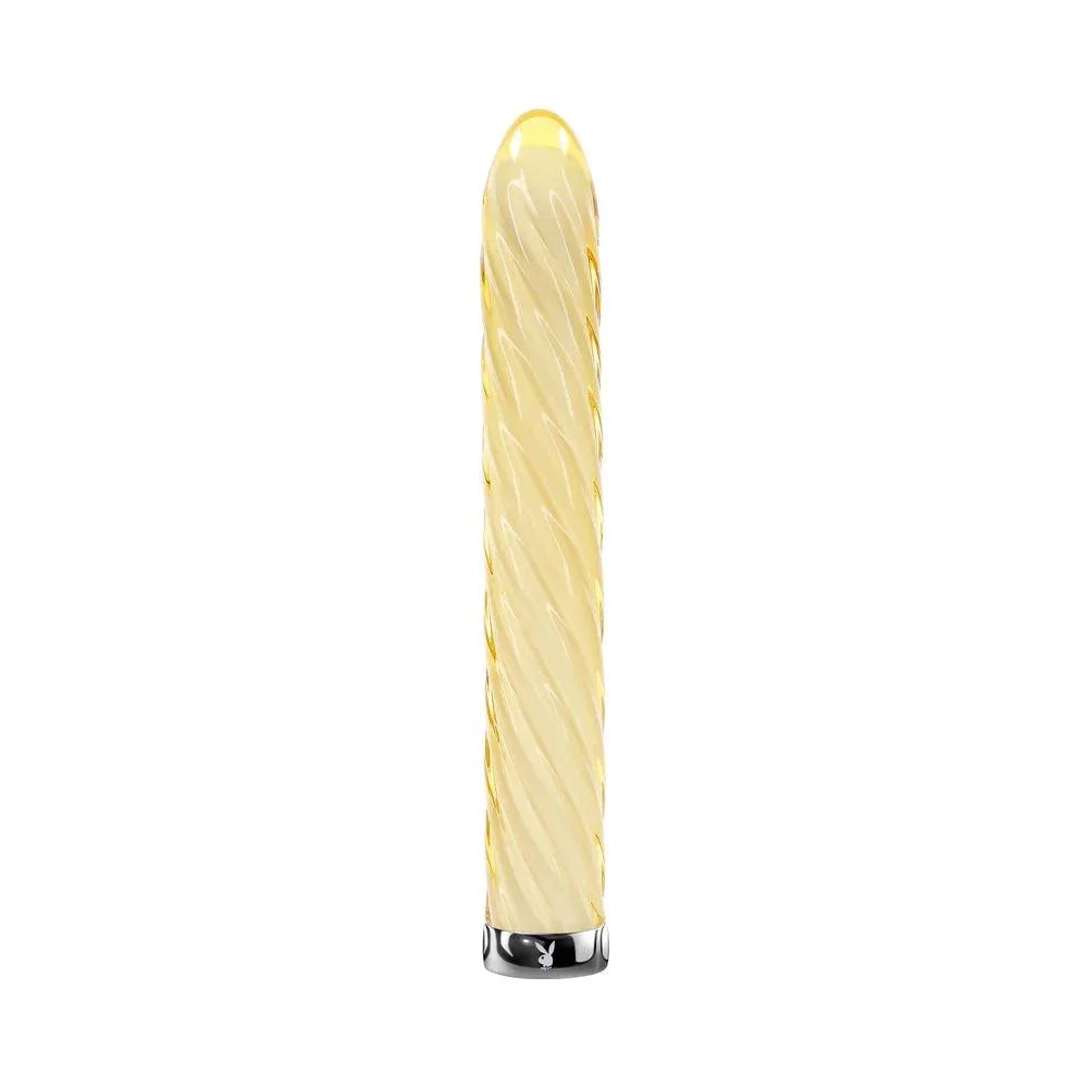 Playboy Twist Of Fate Rechargeable Vibrating Glass Vibrator - Buy At Luxury Toy X - Free 3-Day Shipping