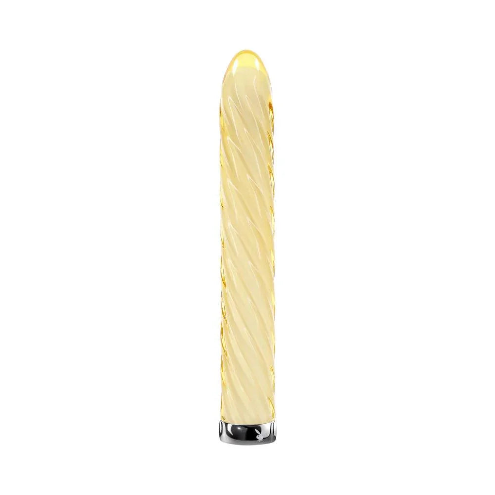 Playboy Twist Of Fate Rechargeable Vibrating Glass Vibrator - Buy At Luxury Toy X - Free 3-Day Shipping