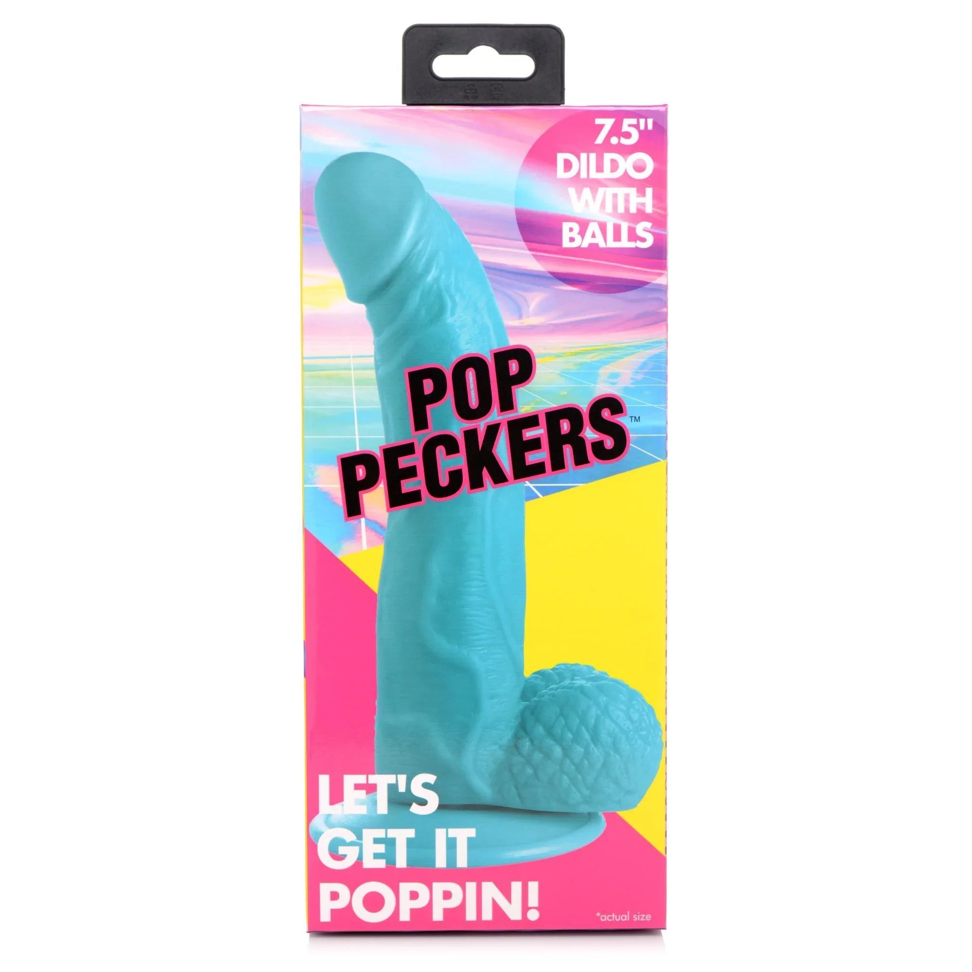 Pop Peckers 7.5" Dildo with Balls - Buy At Luxury Toy X - Free 3-Day Shipping