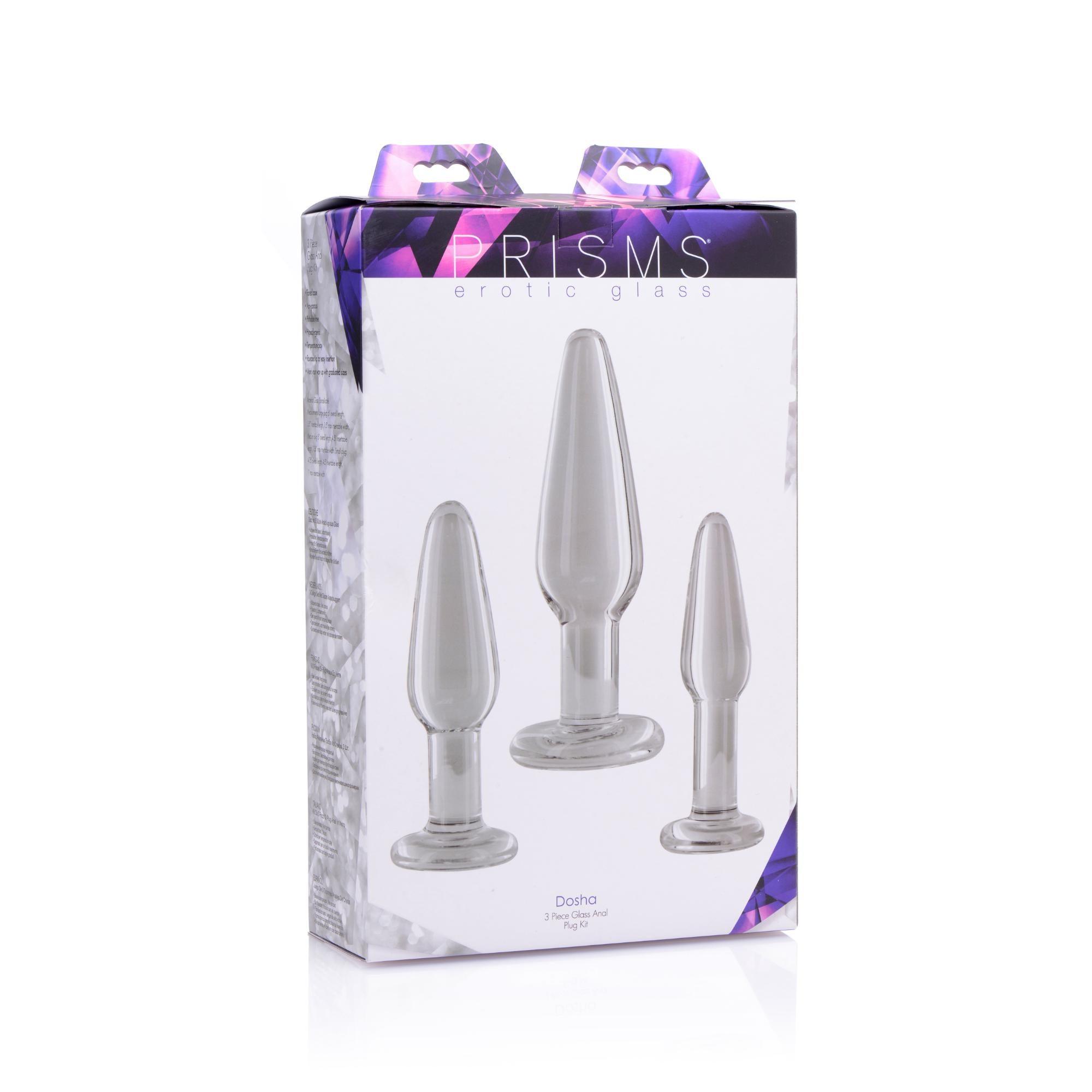 Prisms Erotic Glass Dosha 3 Piece Glass Plug Kit - Buy At Luxury Toy X - Free 3-Day Shipping