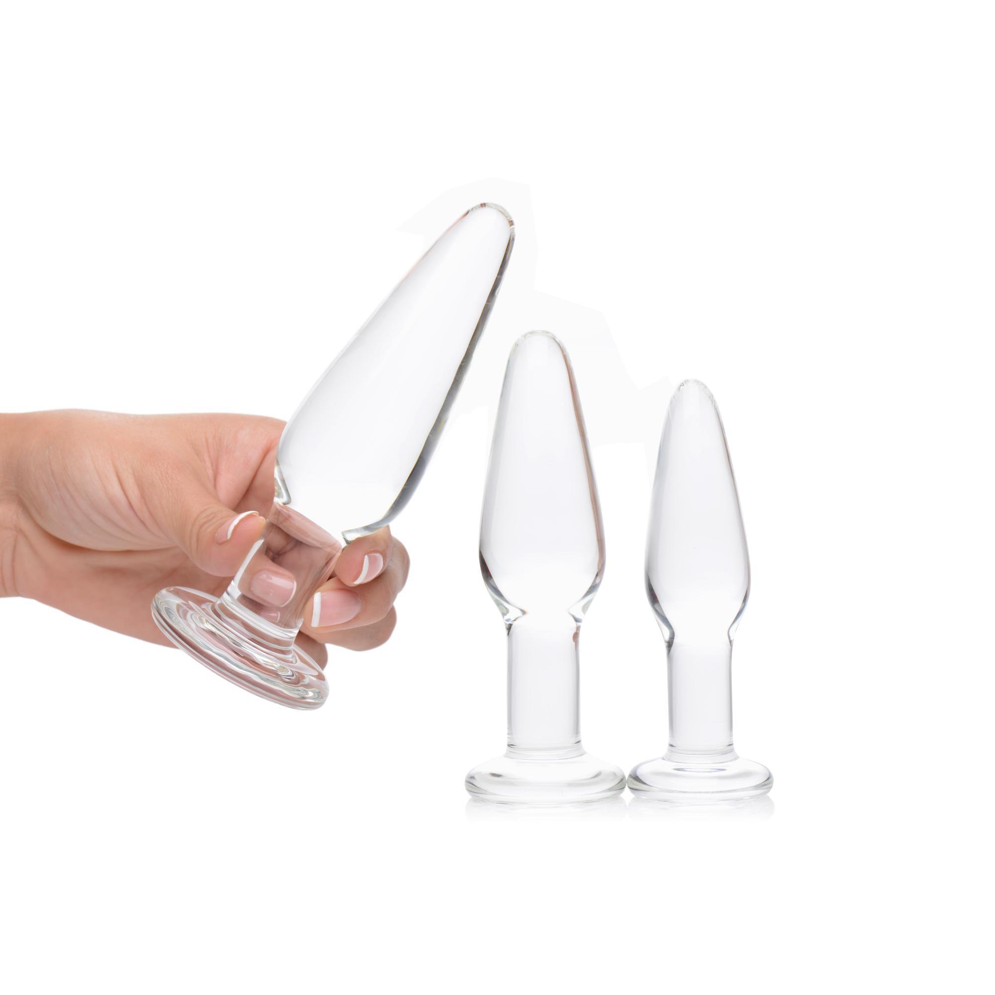 Prisms Erotic Glass Dosha 3 Piece Glass Plug Kit - Buy At Luxury Toy X - Free 3-Day Shipping