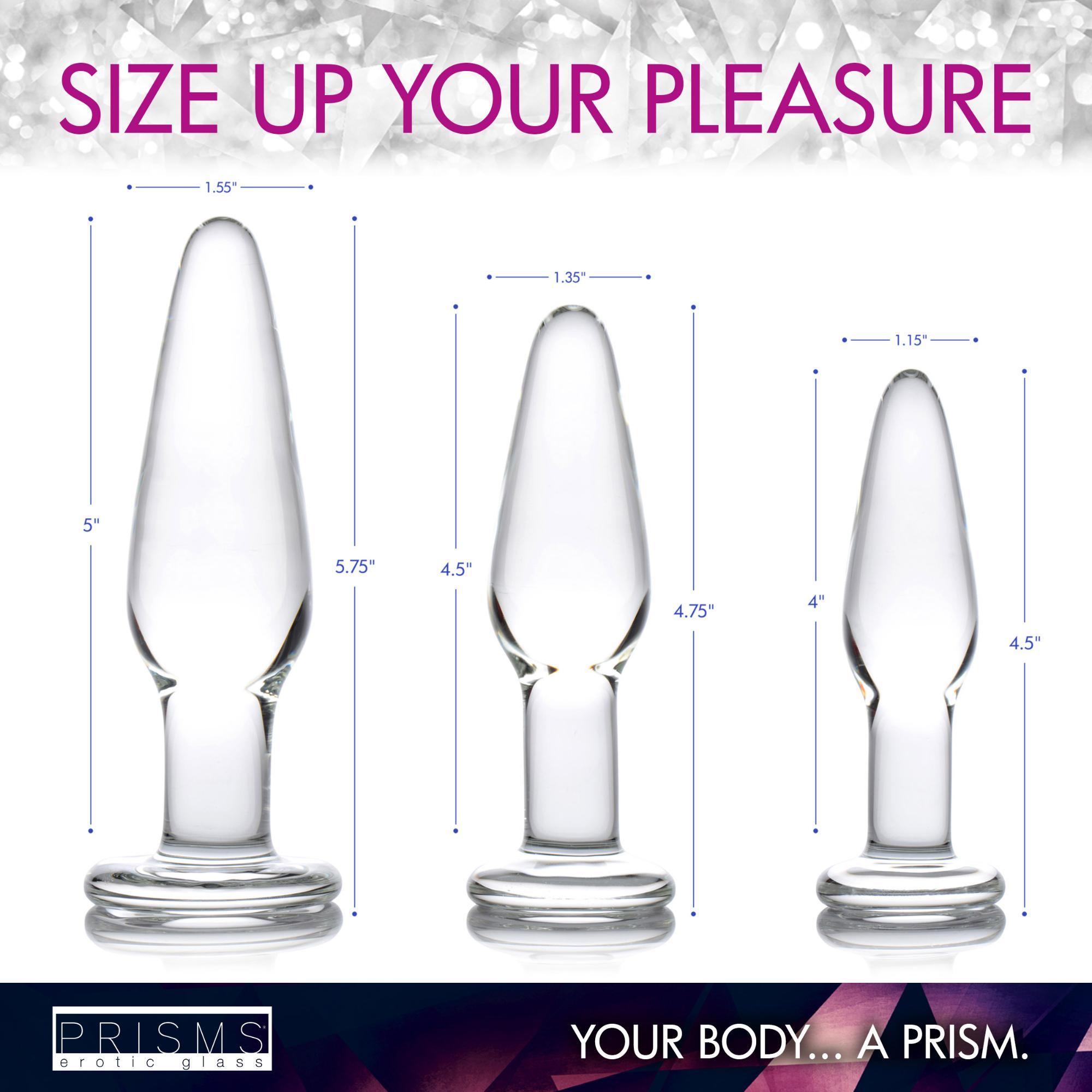 Prisms Erotic Glass Dosha 3 Piece Glass Plug Kit - Buy At Luxury Toy X - Free 3-Day Shipping