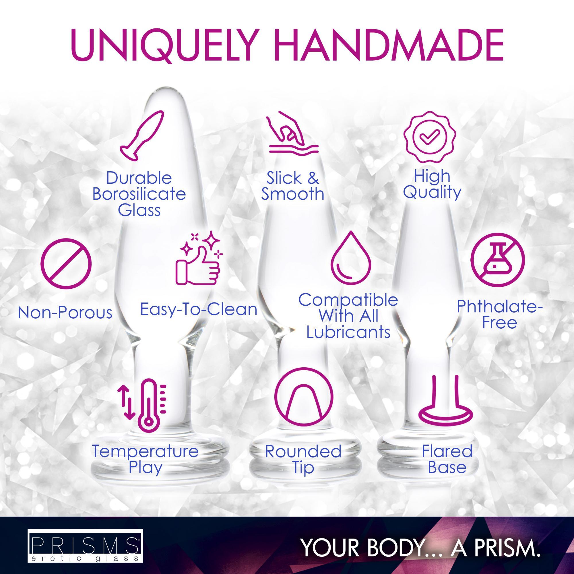 Prisms Erotic Glass Dosha 3 Piece Glass Plug Kit - Buy At Luxury Toy X - Free 3-Day Shipping