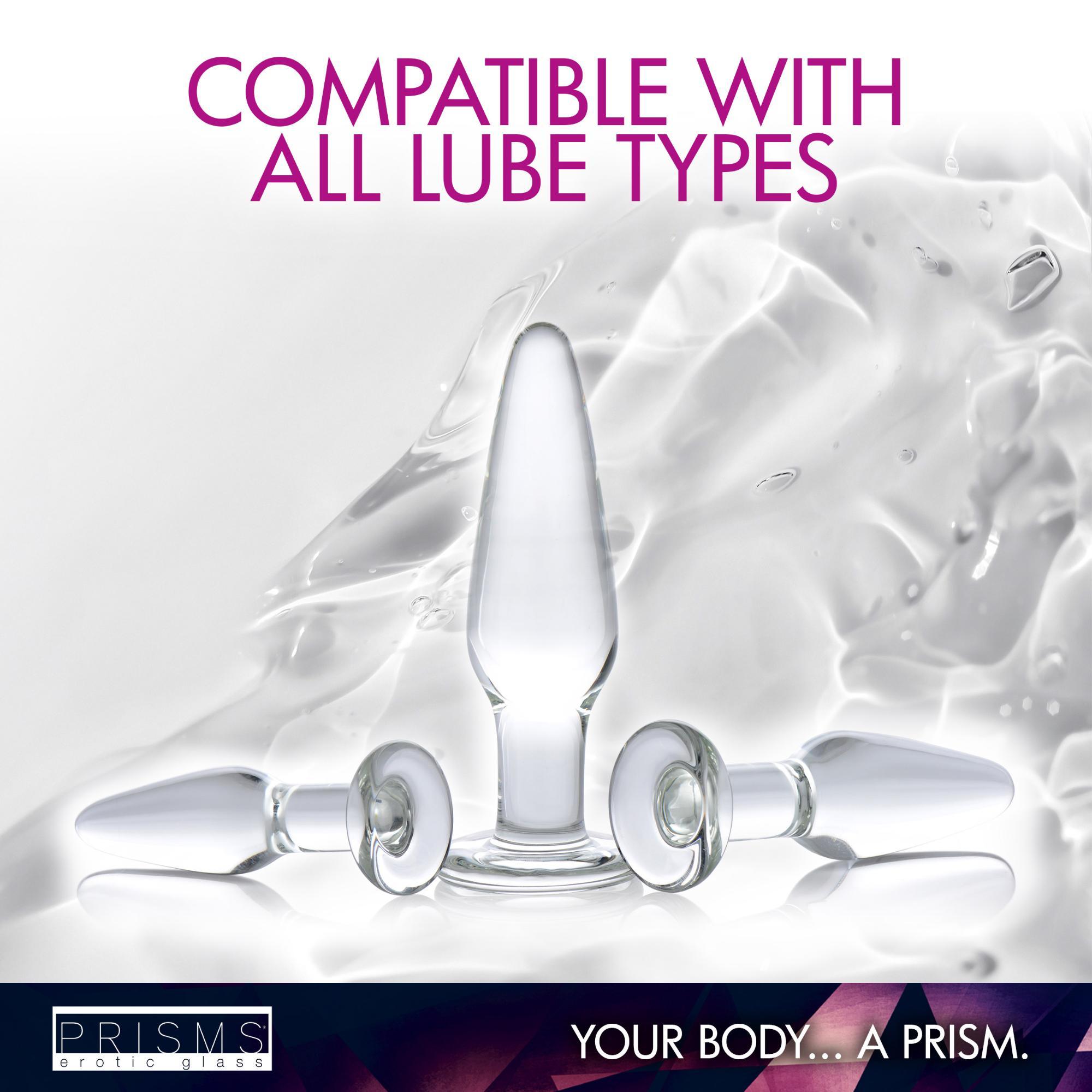 Prisms Erotic Glass Dosha 3 Piece Glass Plug Kit - Buy At Luxury Toy X - Free 3-Day Shipping