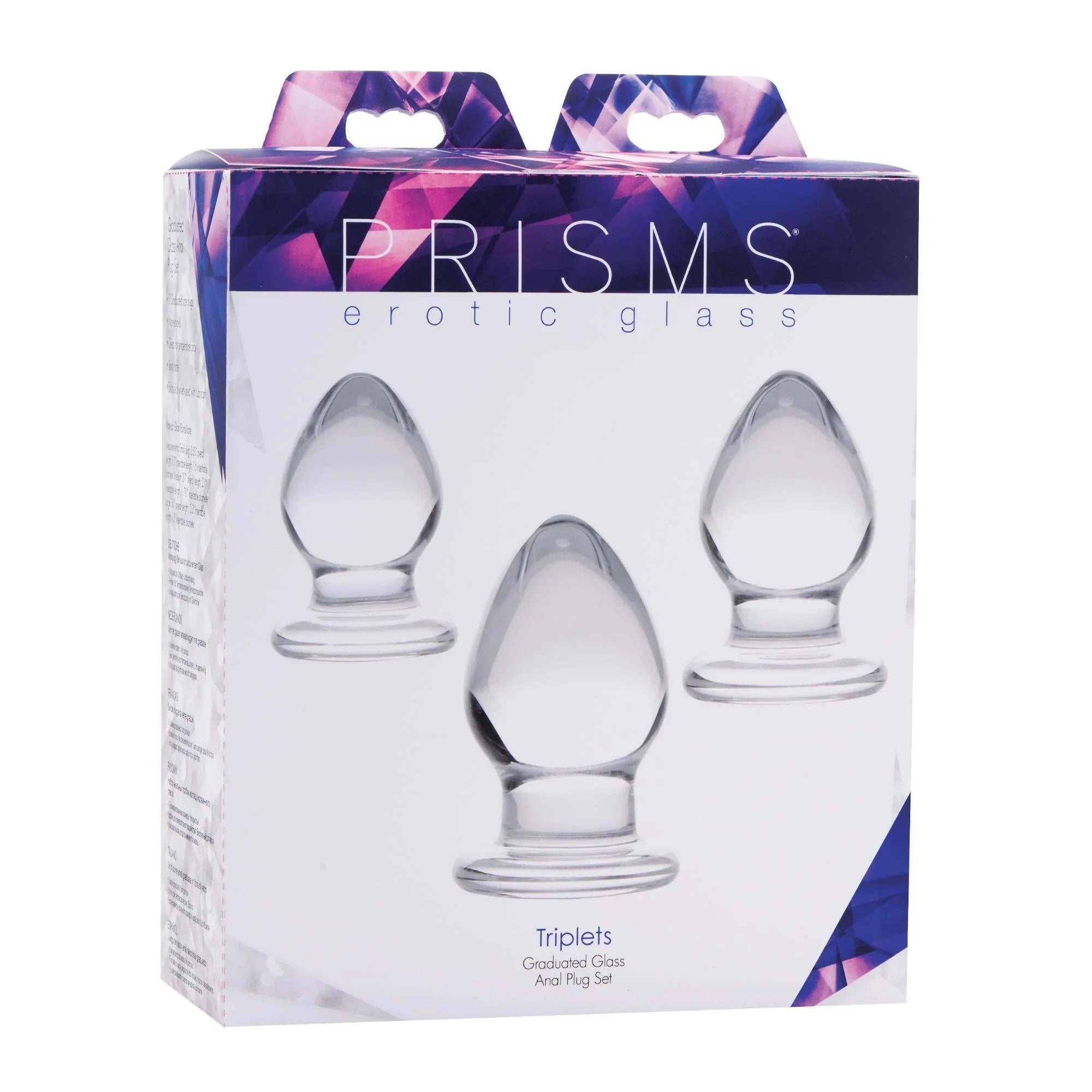 Prisms Erotic Glass Triplets 3 Piece Glass Anal Plug Kit - Buy At Luxury Toy X - Free 3-Day Shipping