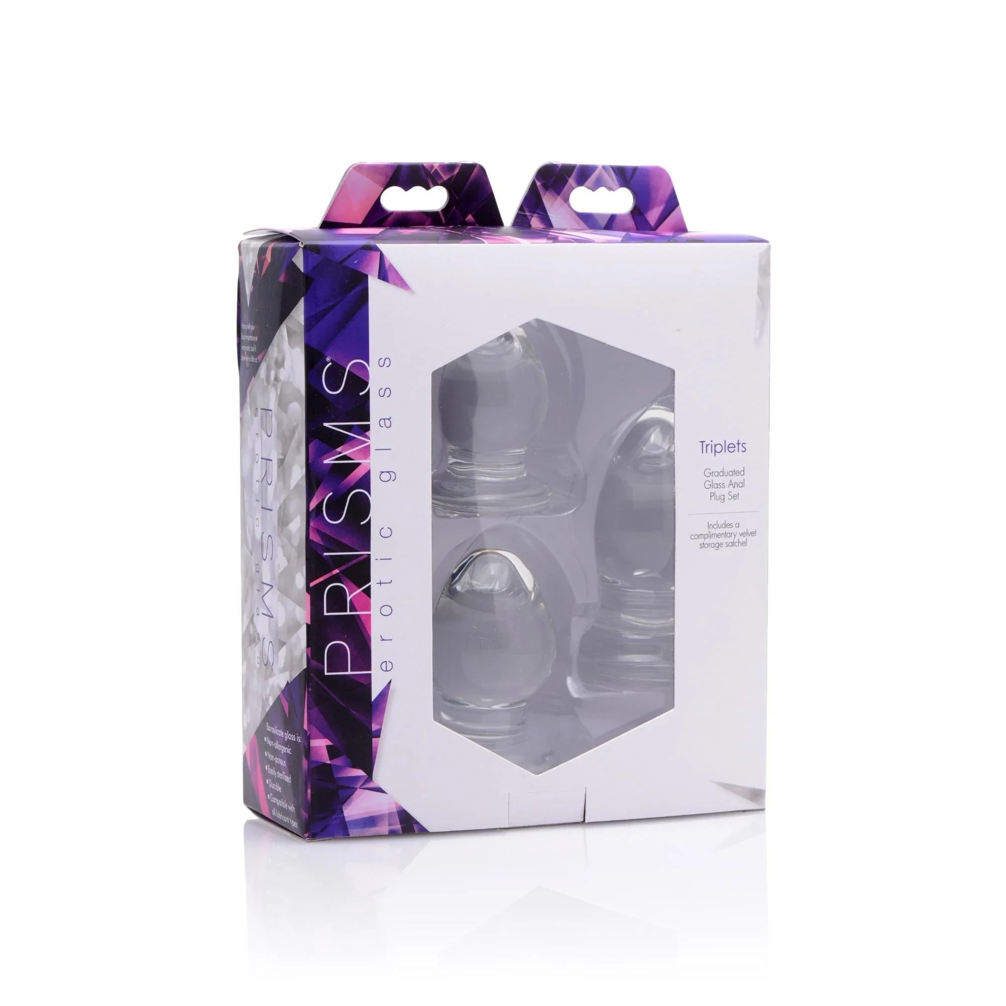 Prisms Erotic Glass Triplets 3 Piece Glass Anal Plug Kit - Buy At Luxury Toy X - Free 3-Day Shipping