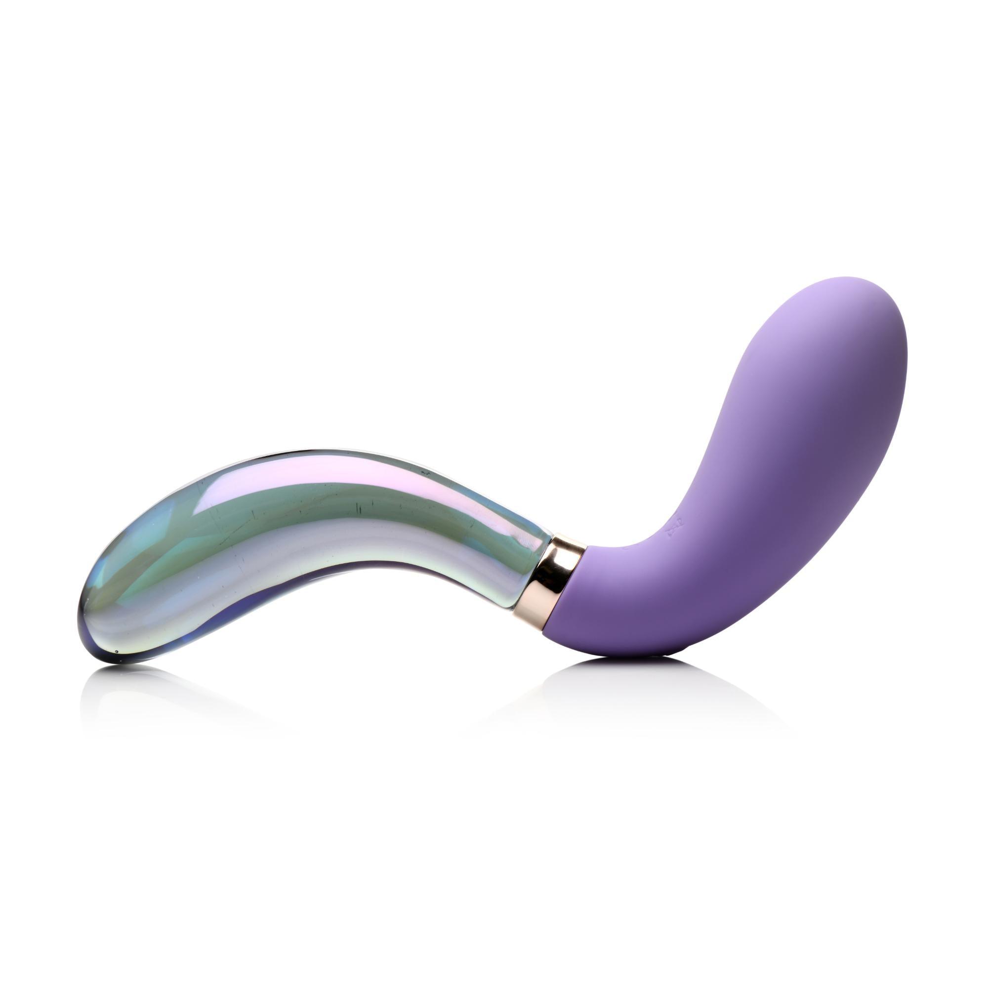 Prisms Erotic Glass Vibra-Glass 10X Pari Dual Ended Wavy Silicone/Glass Vibrator - Buy At Luxury Toy X - Free 3-Day Shipping