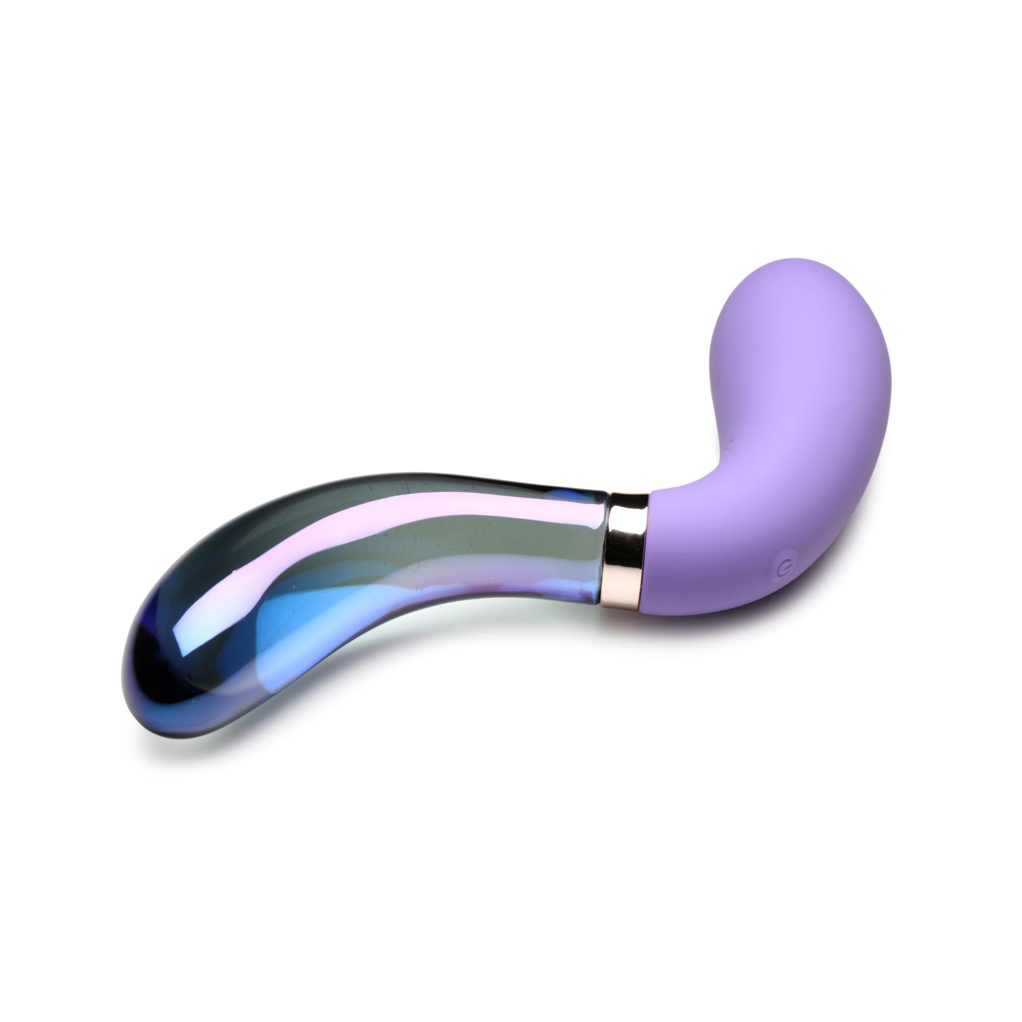 Prisms Erotic Glass Vibra-Glass 10X Pari Dual Ended Wavy Silicone/Glass Vibrator - Buy At Luxury Toy X - Free 3-Day Shipping