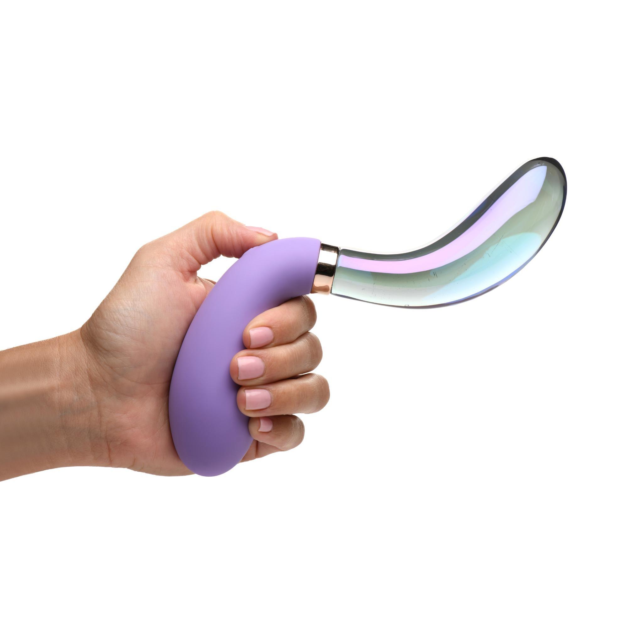 Prisms Erotic Glass Vibra-Glass 10X Pari Dual Ended Wavy Silicone/Glass Vibrator - Buy At Luxury Toy X - Free 3-Day Shipping