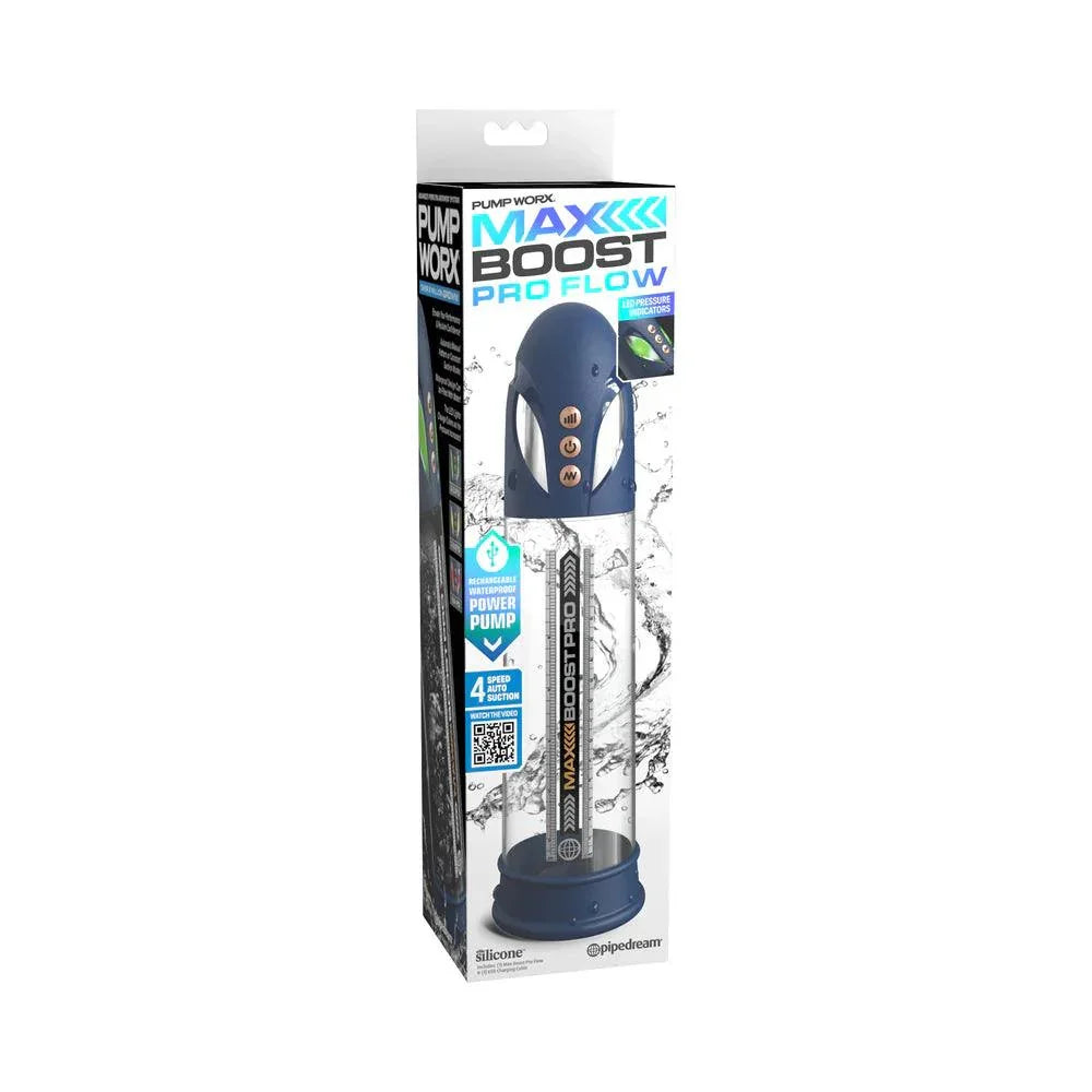 Pump Worx Max Boost Pro Flow Rechargeable Penis Pump - Buy At Luxury Toy X - Free 3-Day Shipping