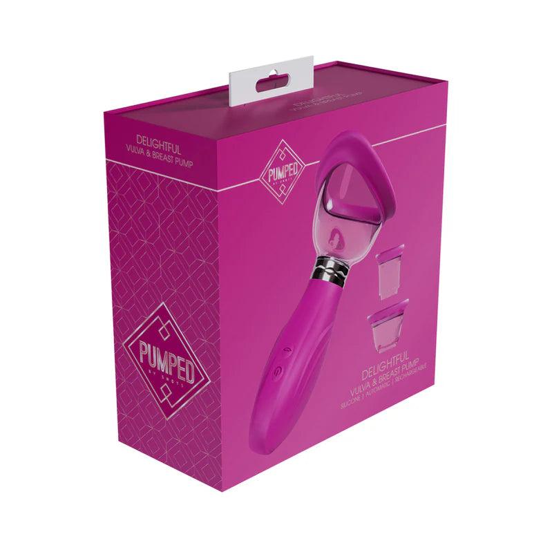 Pumped Delightful Automatic 5 Speed Silicone Rechargeable Vulva Clitoral Nipple and Breast Pump - Buy At Luxury Toy X - Free 3-Day Shipping
