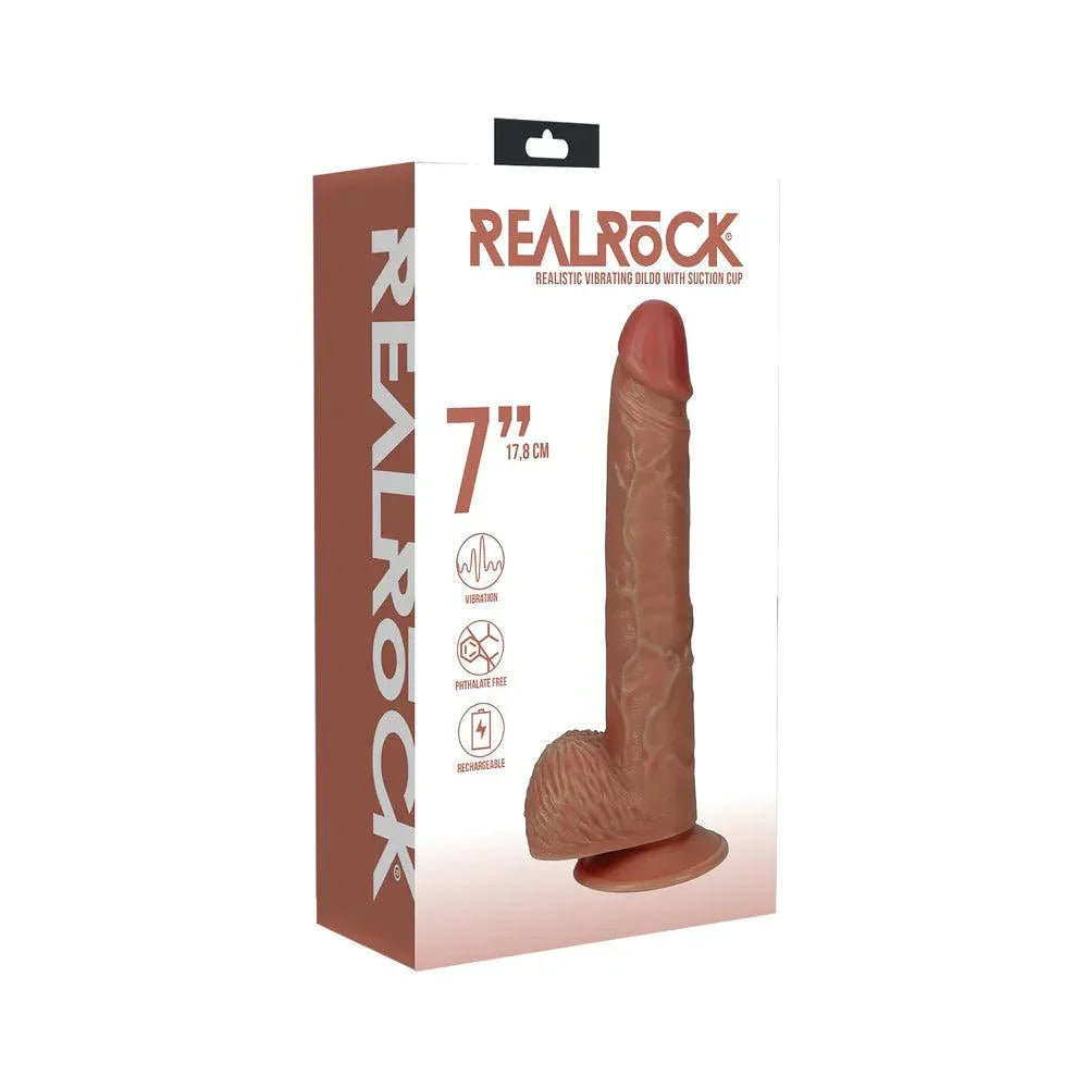 RealRock 7 in. Vibrating Cock with Balls Regular Straight - Buy At Luxury Toy X - Free 3-Day Shipping