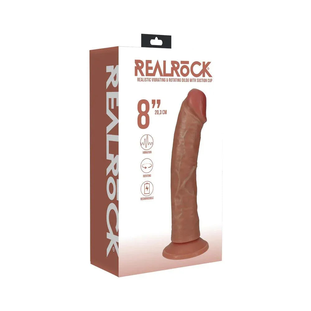 RealRock 8 in. Vibrating and Rotating Cock Regular Curved - Buy At Luxury Toy X - Free 3-Day Shipping