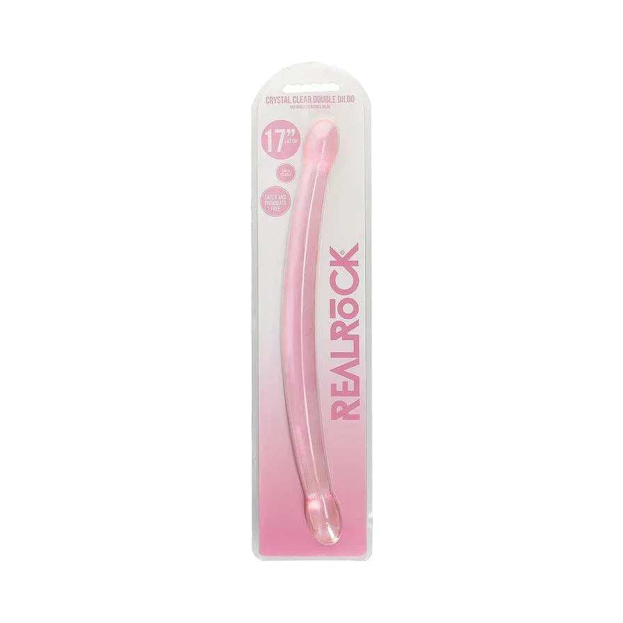 RealRock Crystal Clear Non-Realistic 17 in. Double Dildo - Buy At Luxury Toy X - Free 3-Day Shipping