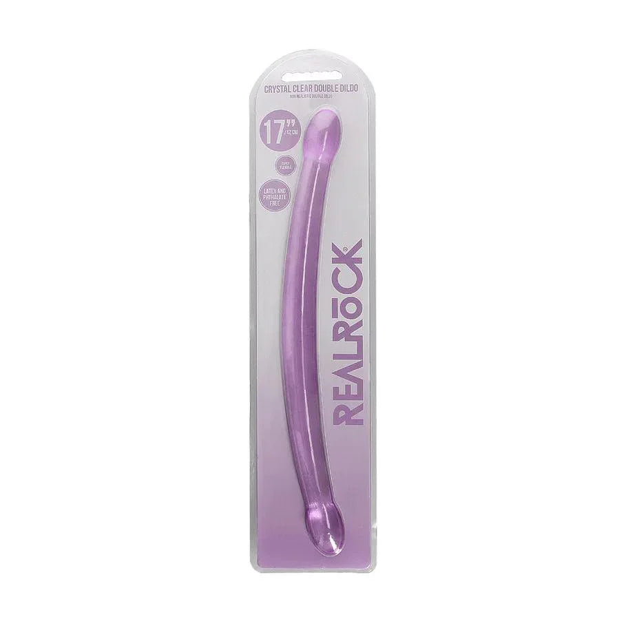 RealRock Crystal Clear Non-Realistic 17 in. Double Dildo - Buy At Luxury Toy X - Free 3-Day Shipping