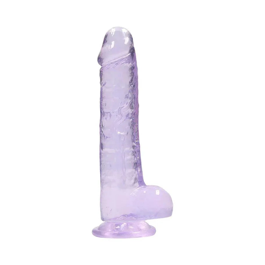 RealRock Crystal Clear Realistic 8 in. Dildo With Balls and Suction Cup - Buy At Luxury Toy X - Free 3-Day Shipping