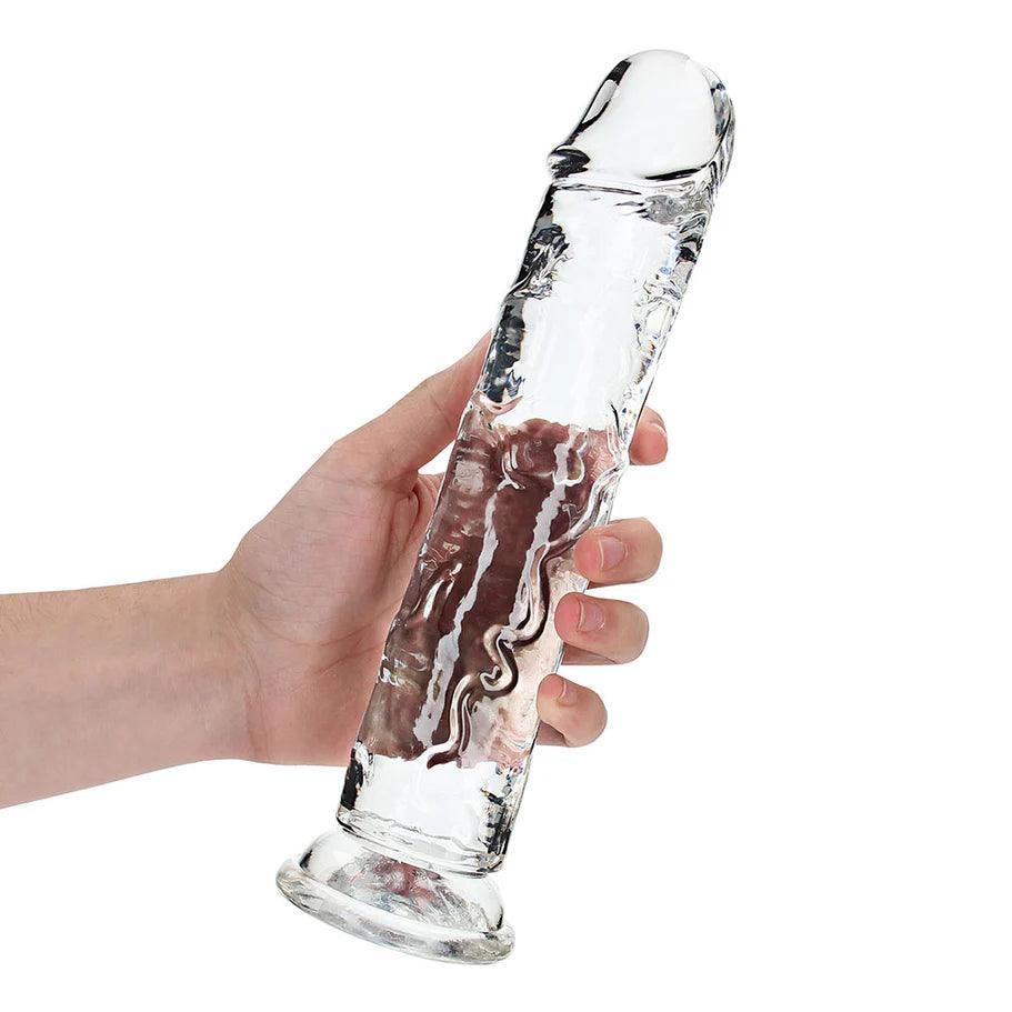 RealRock Crystal Clear Straight 10 in. Dildo Without Balls - Buy At Luxury Toy X - Free 3-Day Shipping
