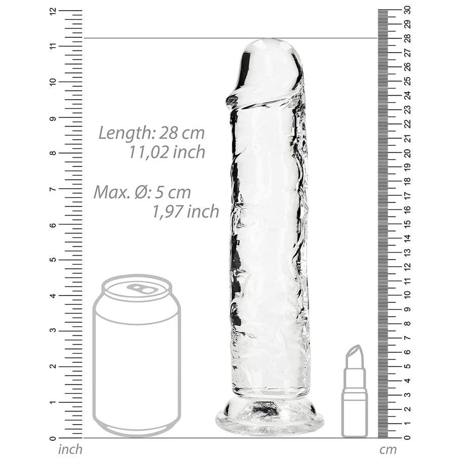 RealRock Crystal Clear Straight 10 in. Dildo Without Balls - Buy At Luxury Toy X - Free 3-Day Shipping