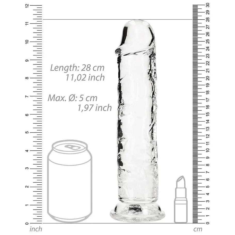 RealRock Crystal Clear Straight 10 in. Dildo Without Balls - Buy At Luxury Toy X - Free 3-Day Shipping