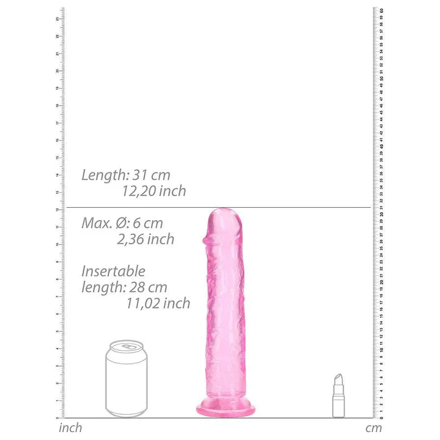 RealRock Crystal Clear Straight 11 in. Dildo Without Balls - Buy At Luxury Toy X - Free 3-Day Shipping