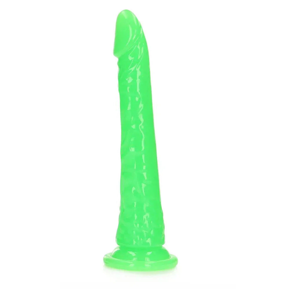 RealRock Glow in the Dark Slim 10 in. Dildo - Buy At Luxury Toy X - Free 3-Day Shipping