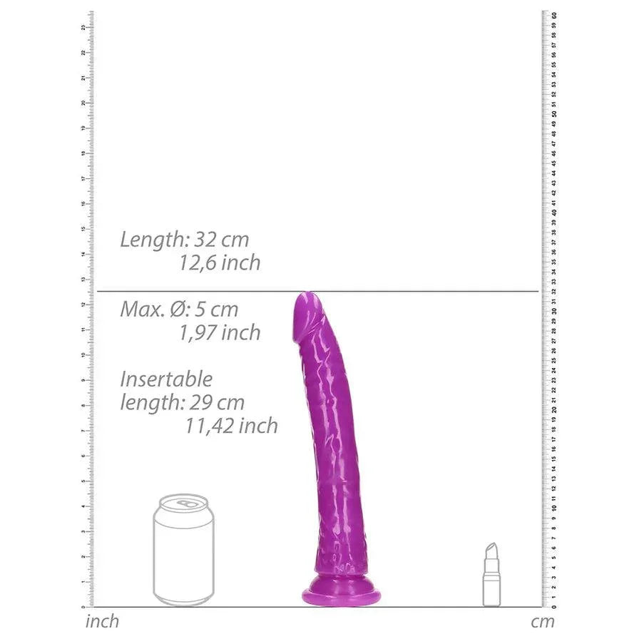 RealRock Glow in the Dark Slim 11 in. Dildo - Buy At Luxury Toy X - Free 3-Day Shipping