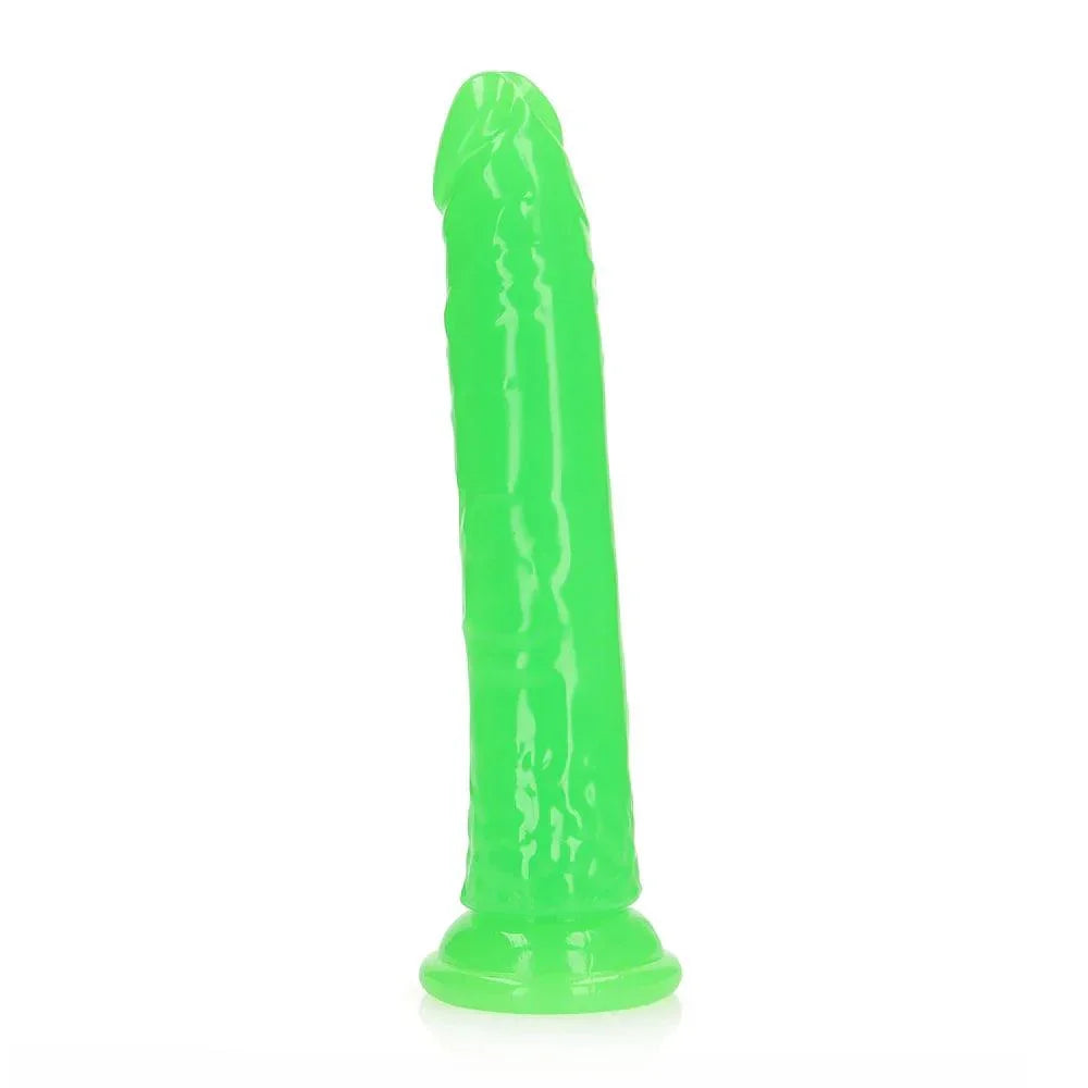 RealRock Glow in the Dark Slim 9 in. Dildo - Buy At Luxury Toy X - Free 3-Day Shipping