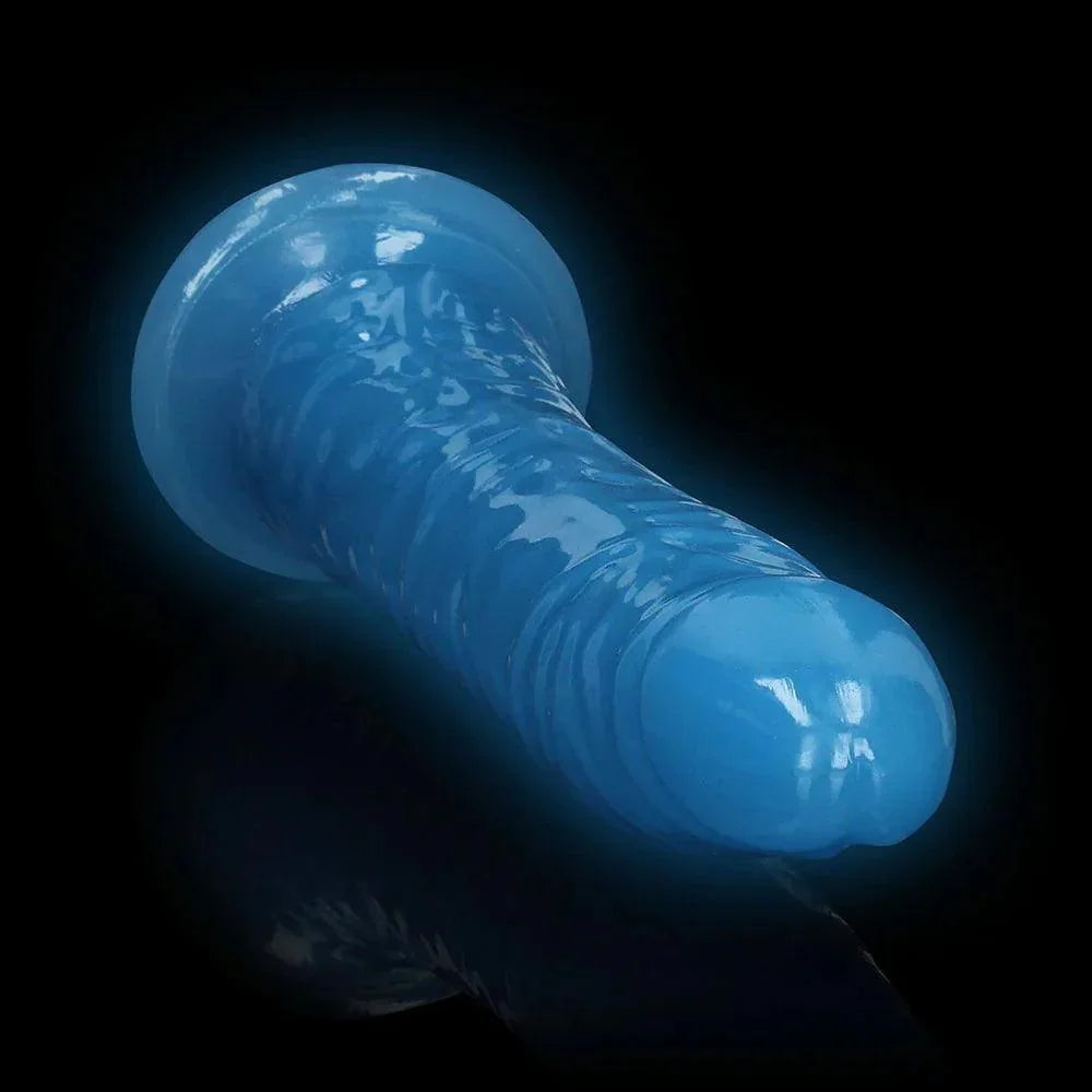 RealRock Glow in the Dark Slim 9 in. Dildo - Buy At Luxury Toy X - Free 3-Day Shipping