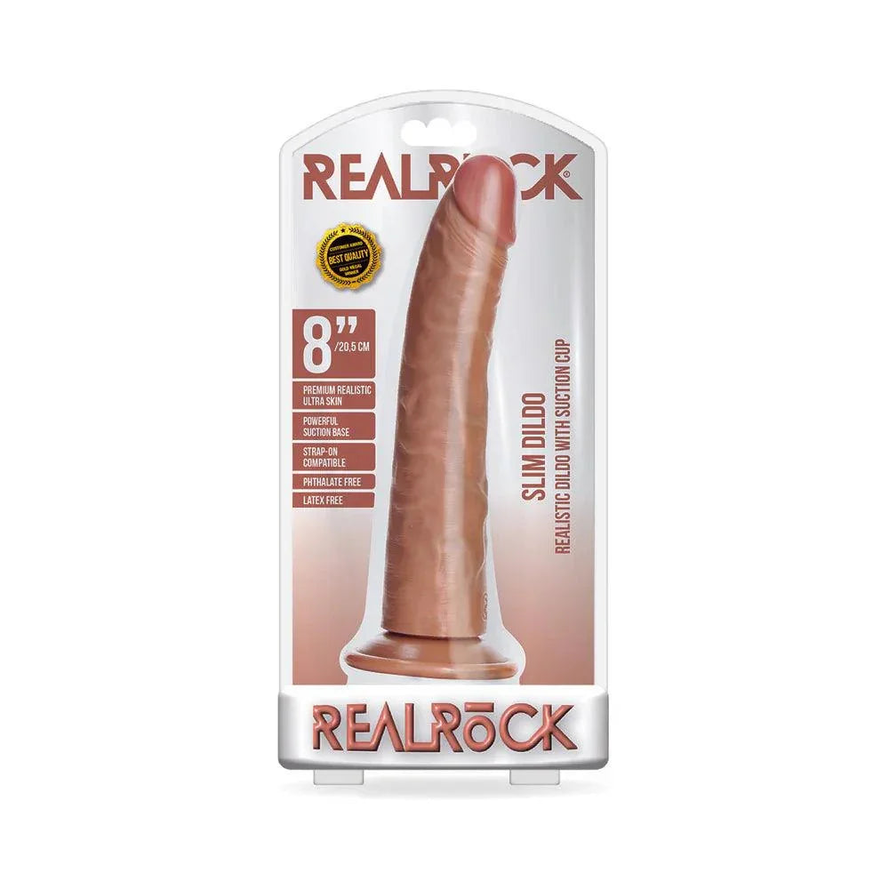 RealRock Realistic 8 in. Slim Dildo With Suction Cup - Buy At Luxury Toy X - Free 3-Day Shipping