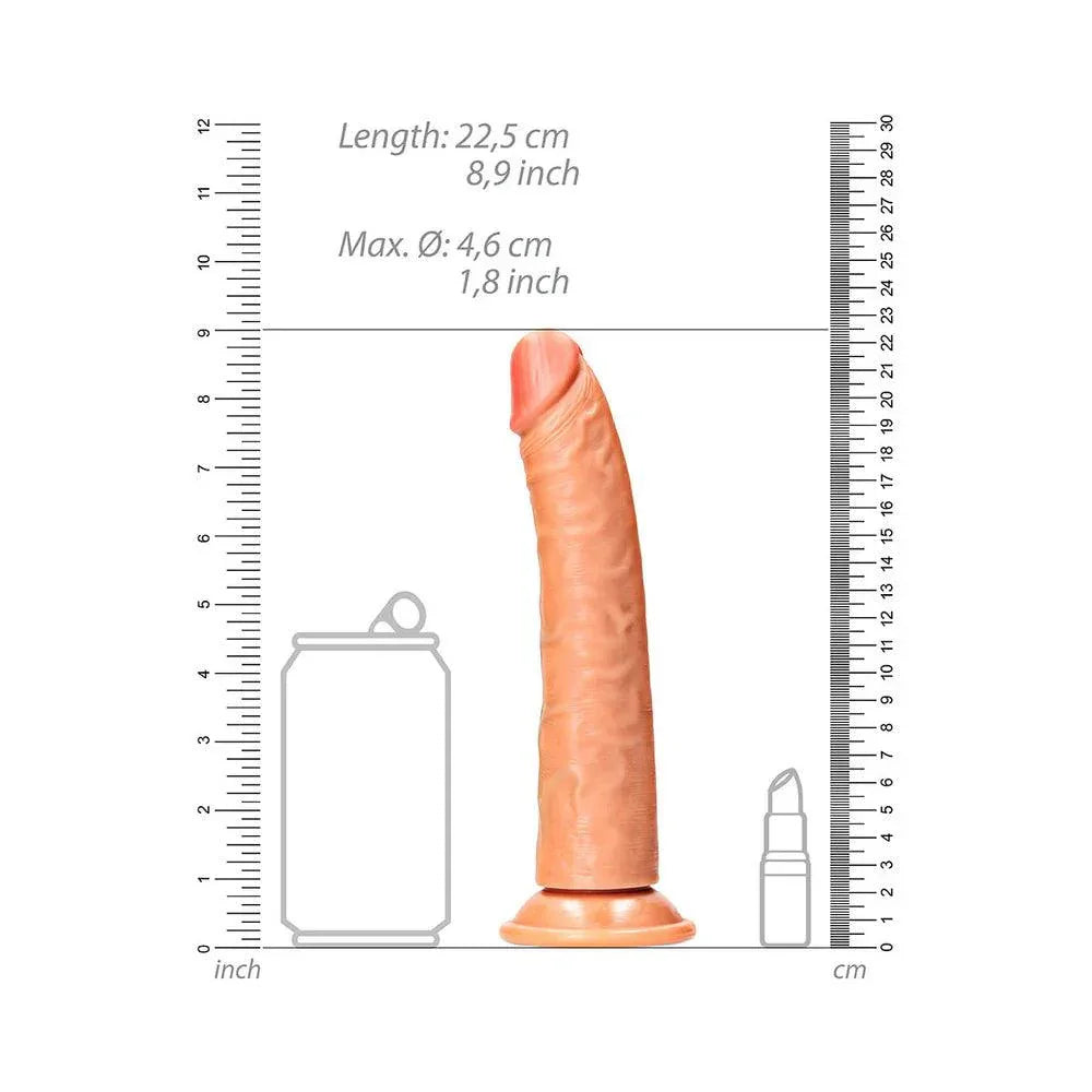 RealRock Realistic 8 in. Slim Dildo With Suction Cup - Buy At Luxury Toy X - Free 3-Day Shipping