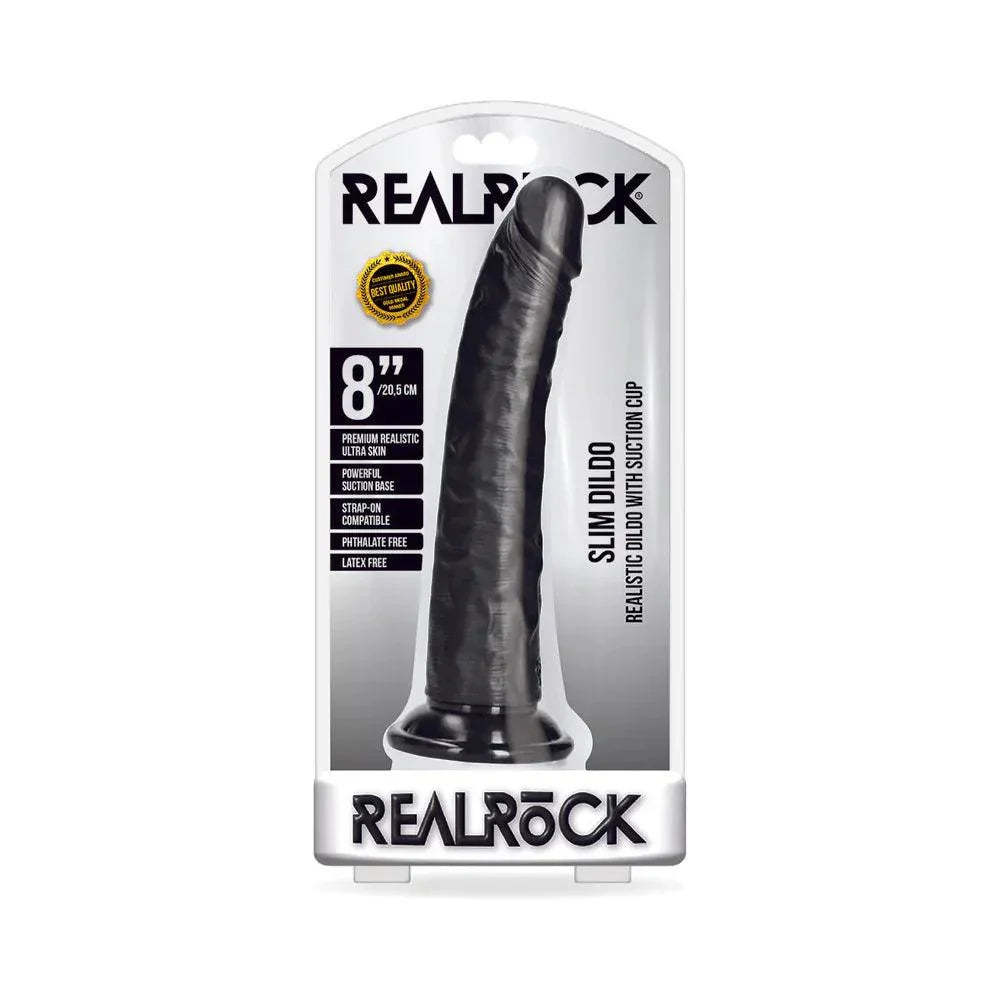 RealRock Realistic 8 in. Slim Dildo With Suction Cup - Buy At Luxury Toy X - Free 3-Day Shipping