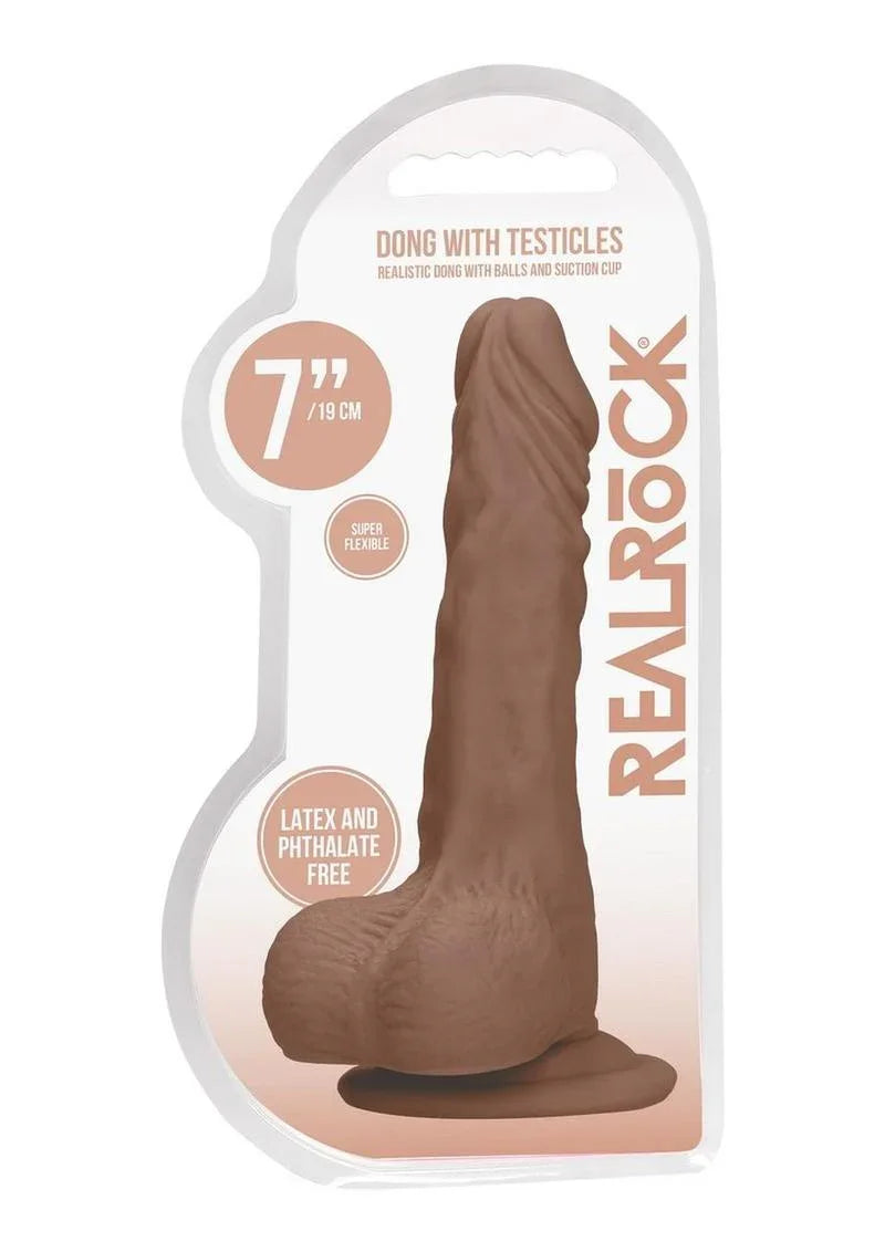 RealRock Skin Realistic Dildo with Balls - 7 in. - Buy At Luxury Toy X - Free 3-Day Shipping