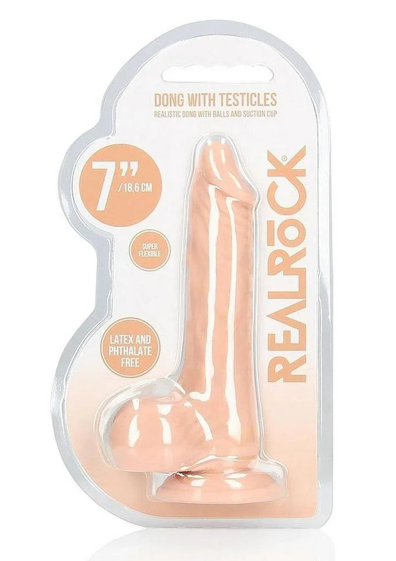 RealRock Skin Realistic Dildo with Balls - 7 in. - Buy At Luxury Toy X - Free 3-Day Shipping