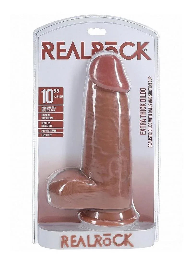 RealRock Ultra Realistic Skin Extra Thick with Balls 10in - Buy At Luxury Toy X - Free 3-Day Shipping