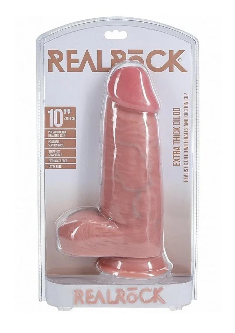 RealRock Ultra Realistic Skin Extra Thick with Balls 10in - Buy At Luxury Toy X - Free 3-Day Shipping