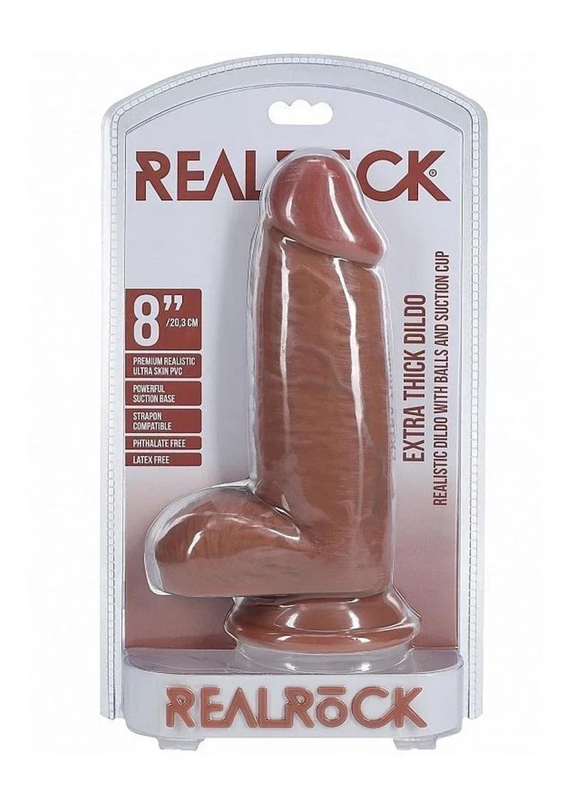 RealRock Ultra Realistic Skin Extra Thick with Balls 8in - Buy At Luxury Toy X - Free 3-Day Shipping